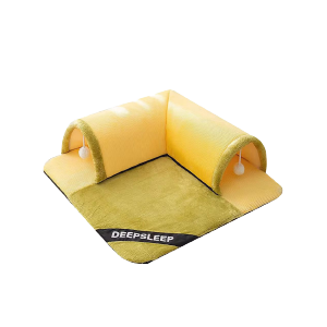 Cats Tunnel Toys Bed (M: 60x60 CM - Yellow)