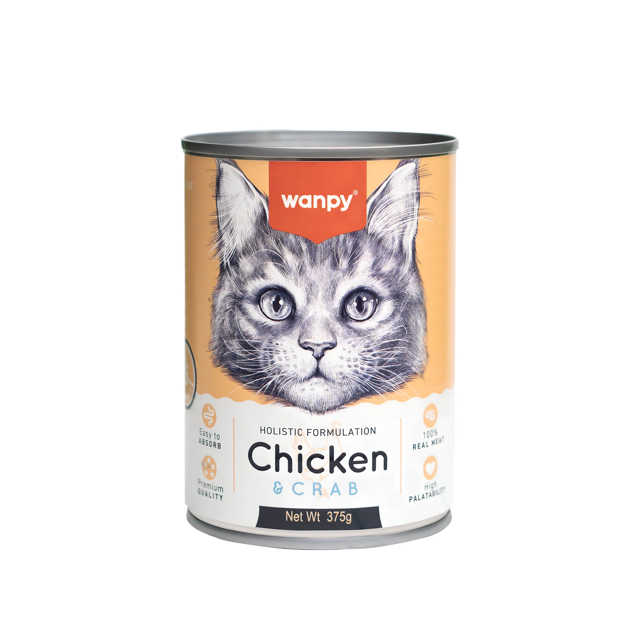 Wanpy Holistic Formulation Cat Can Chicken &amp; Crab 375g