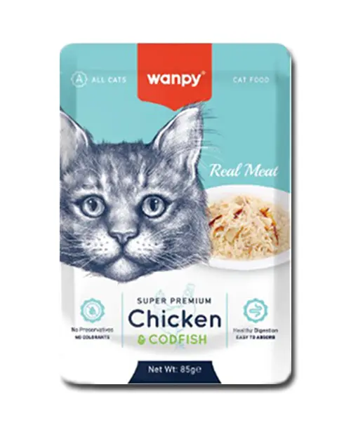 Wanpy Pouch Chicken and Codfish 85gm