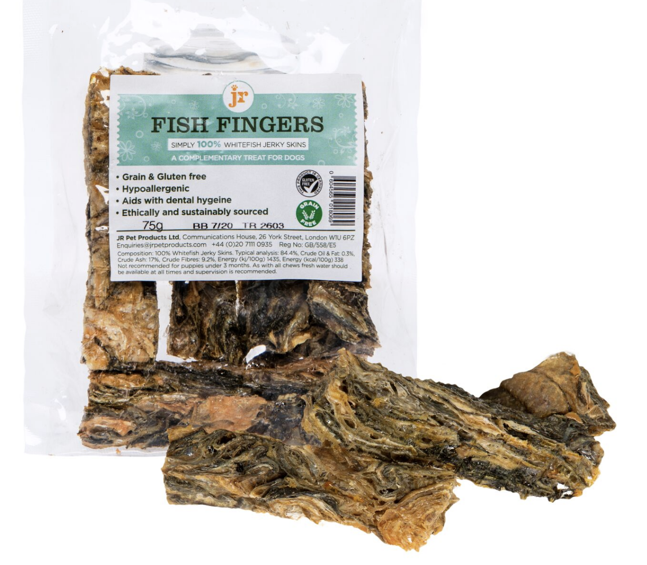 White Fish Jerky Fish Fingers 75g