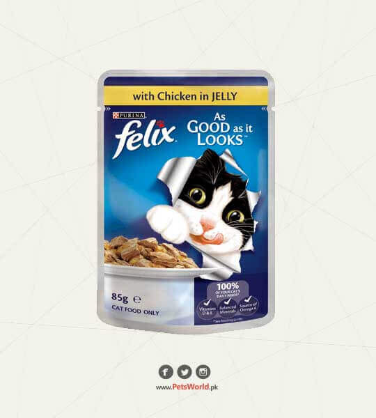 Purina Felix Chicken in Jelly Wet Cat Food Pouch