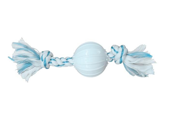 Canin Clean Dental Rope Tug With Nylon Ball Blue