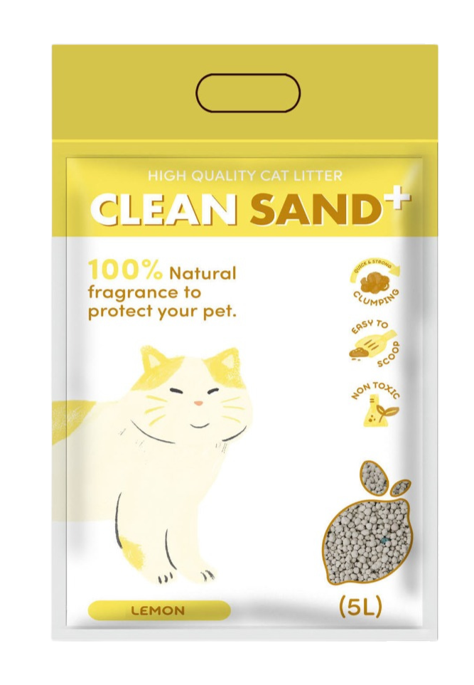 Clean Sand - Ball Shaped Bentonite Cat Litter - Lemon - 5 Ltr