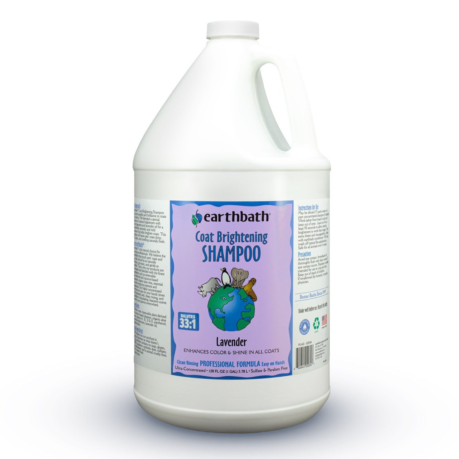 earthbath Coat Brightening Shampoo Lavender, Made in USA, 128 oz (1 Gallon )