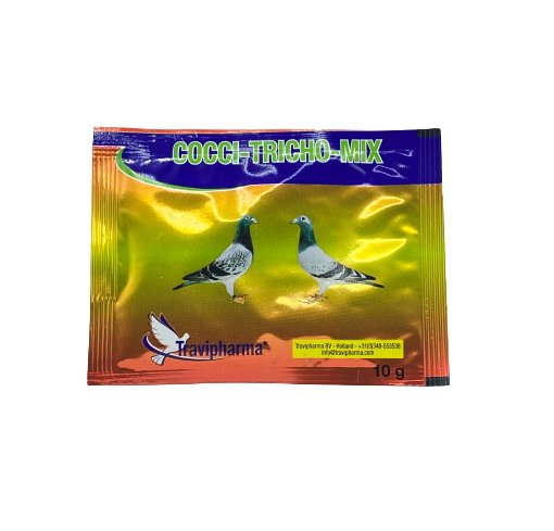 COCCI-TRICHO-MIX 1 sachet 10gm for trichomoniasis, hexacosis, conidiasis in racing pigeons
