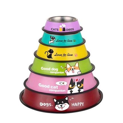 Colour Steel Feeding Bowl For Cats and Dogs