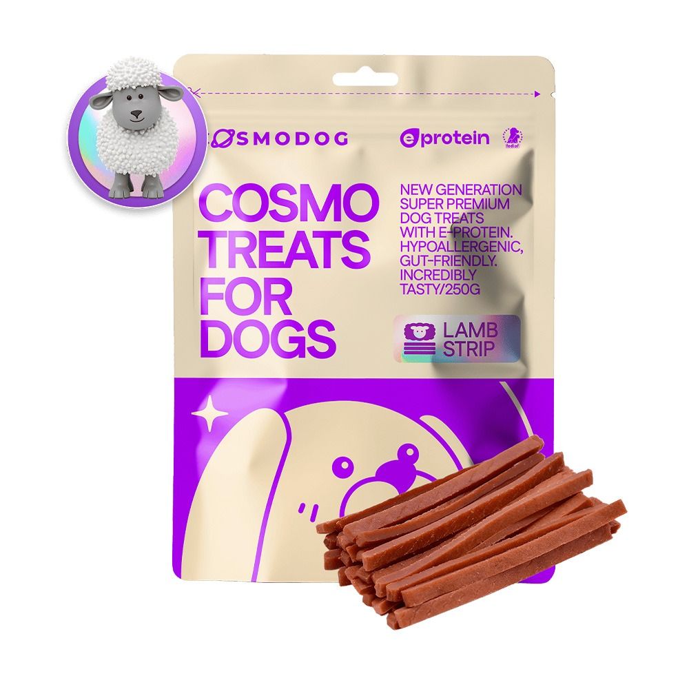 Cosmodog Lamb Strip Dog Treats - 250 g