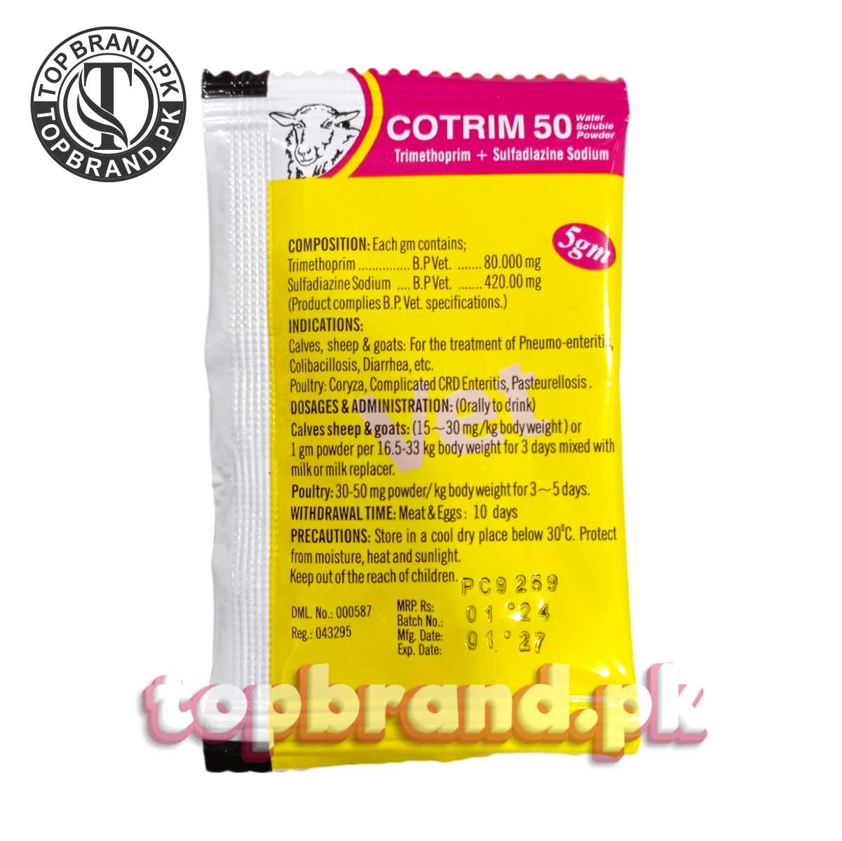 Cotrim 50 – 5g (Trimethoprim + Sulfadiazine)