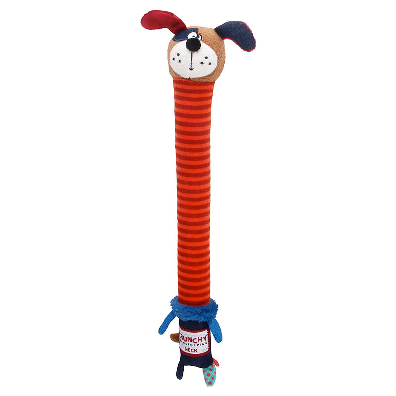 Crunchy Neck Plush Friendz Dog with Bone & Squeaker Small