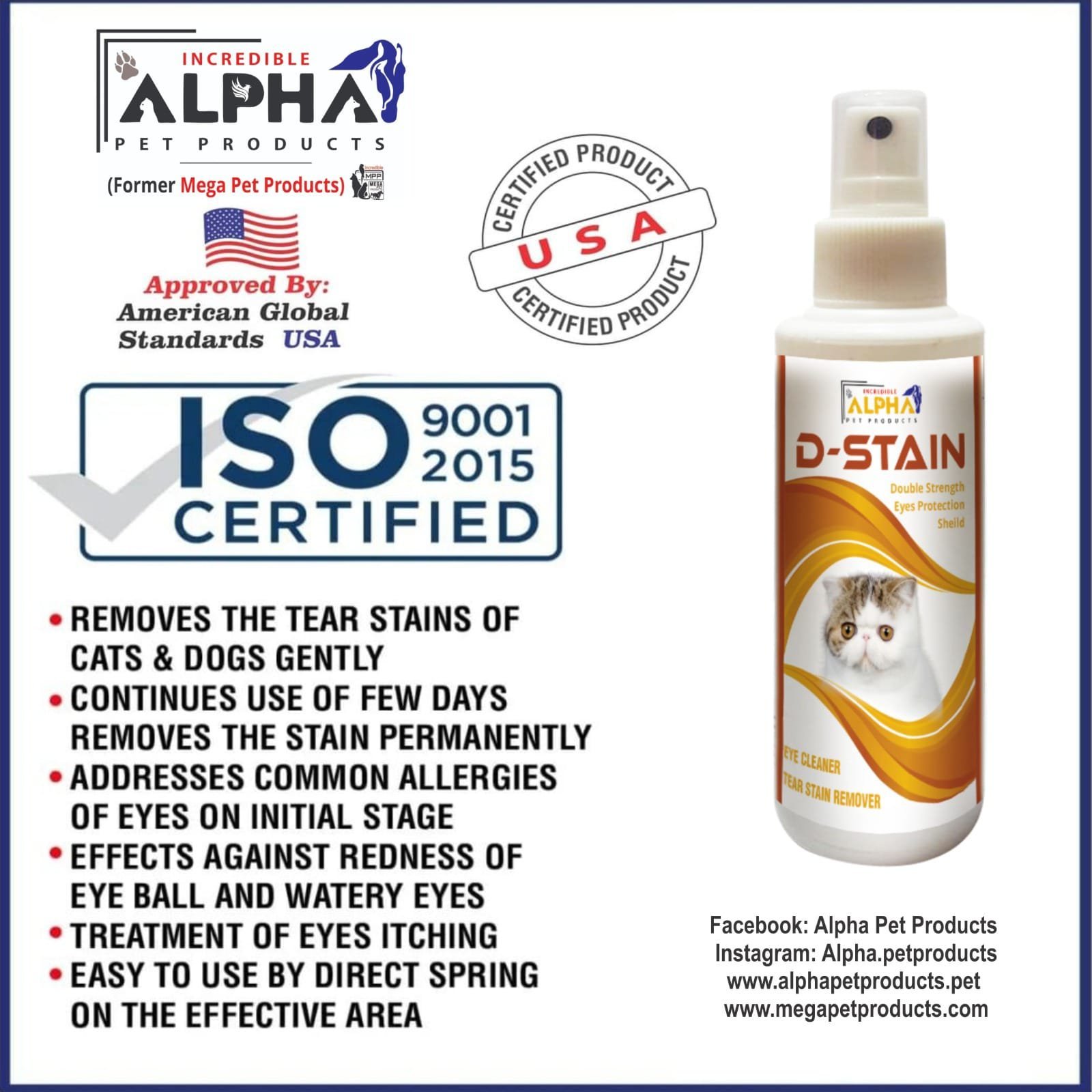 D Stain Tear Stain Remover For Cats and Dogs