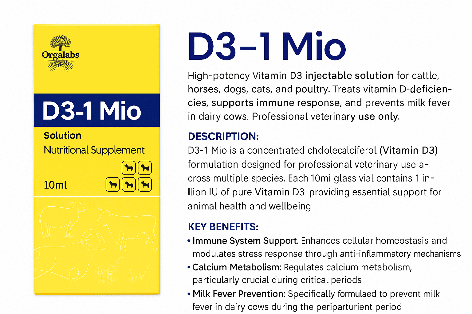 D3-1 Mio Vitamin D3 | Strong Immunity & Calcium Care