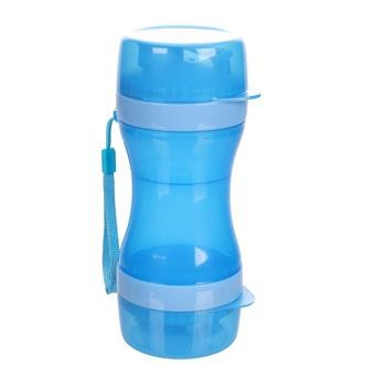 2-IN-1 TRAVEL CONTAINER FOR WATER + FOOD BASSIE BLUE 9,5x8,5x21CM