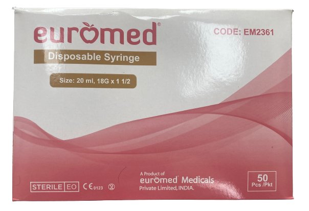Disposable syringe 20ml 50 pcs/box