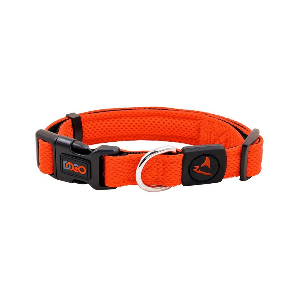 Doco Puffy Mesh Dog Collar - Orange - Small