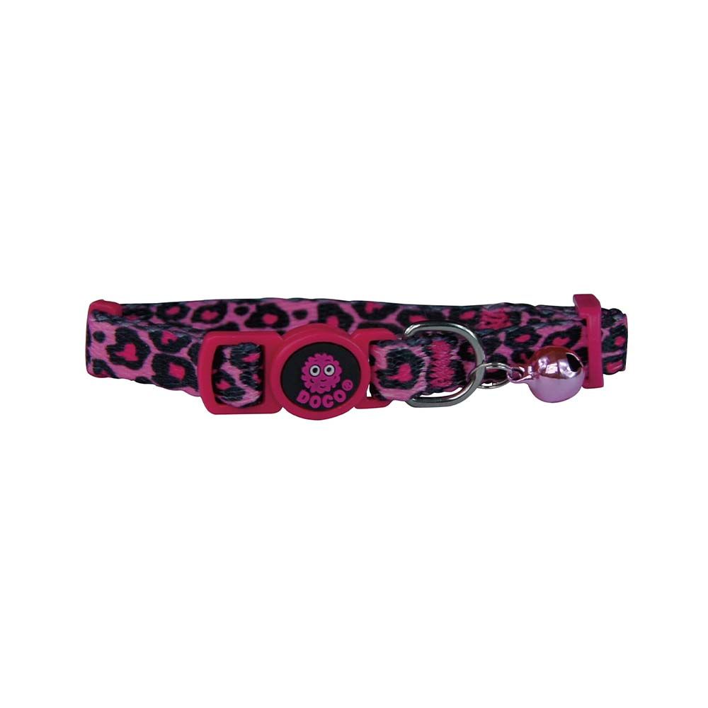 Doco Pink Leopard Pattern Printed Cat Collar