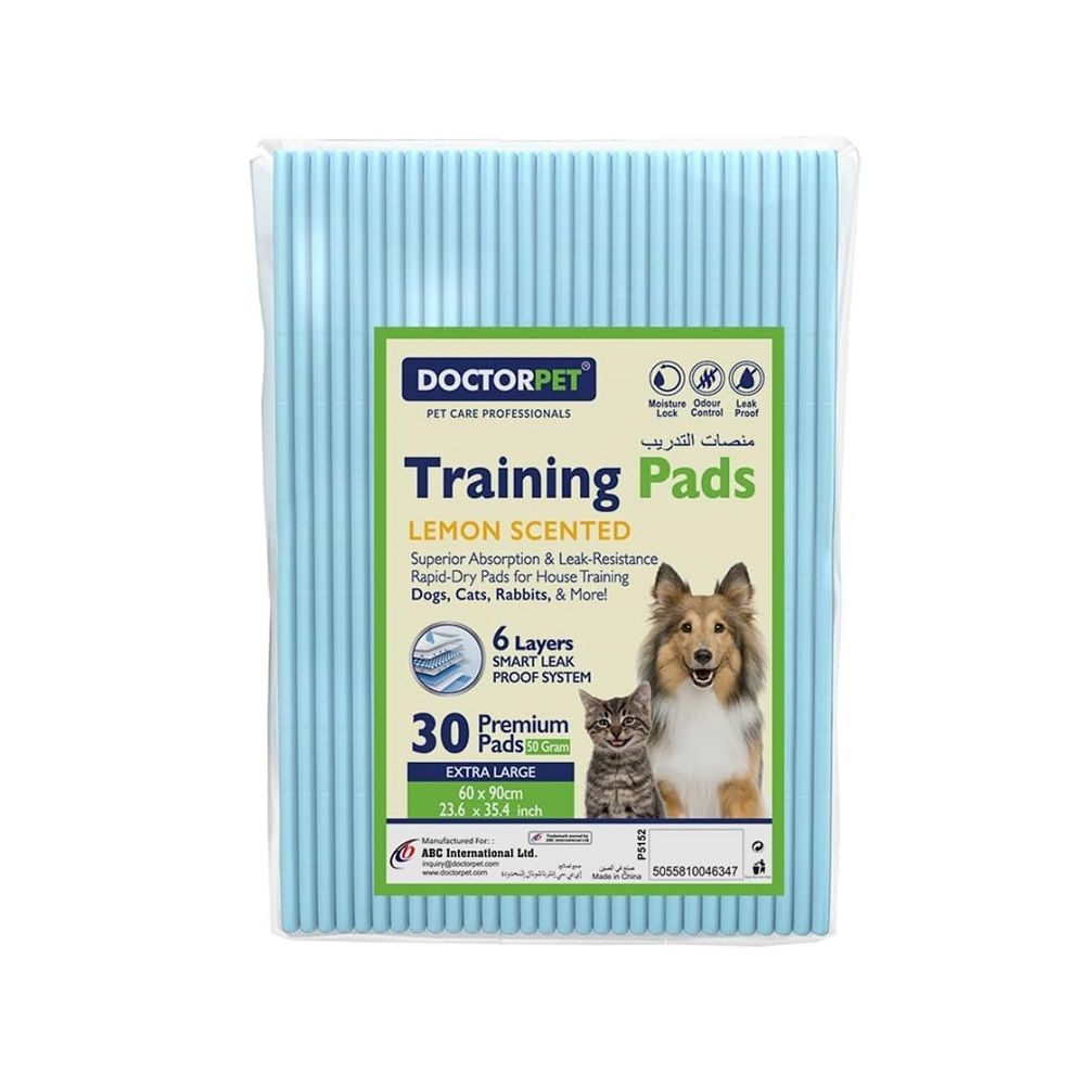 Doctor Pet Lemon Scented Training Pads for Dogs - 30ct - Extra Large - 60 x 90 cm