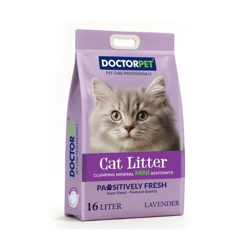 Doctor Pet Clumping Mini Bentonite Cat Litter - Lavender Scented - 16 L