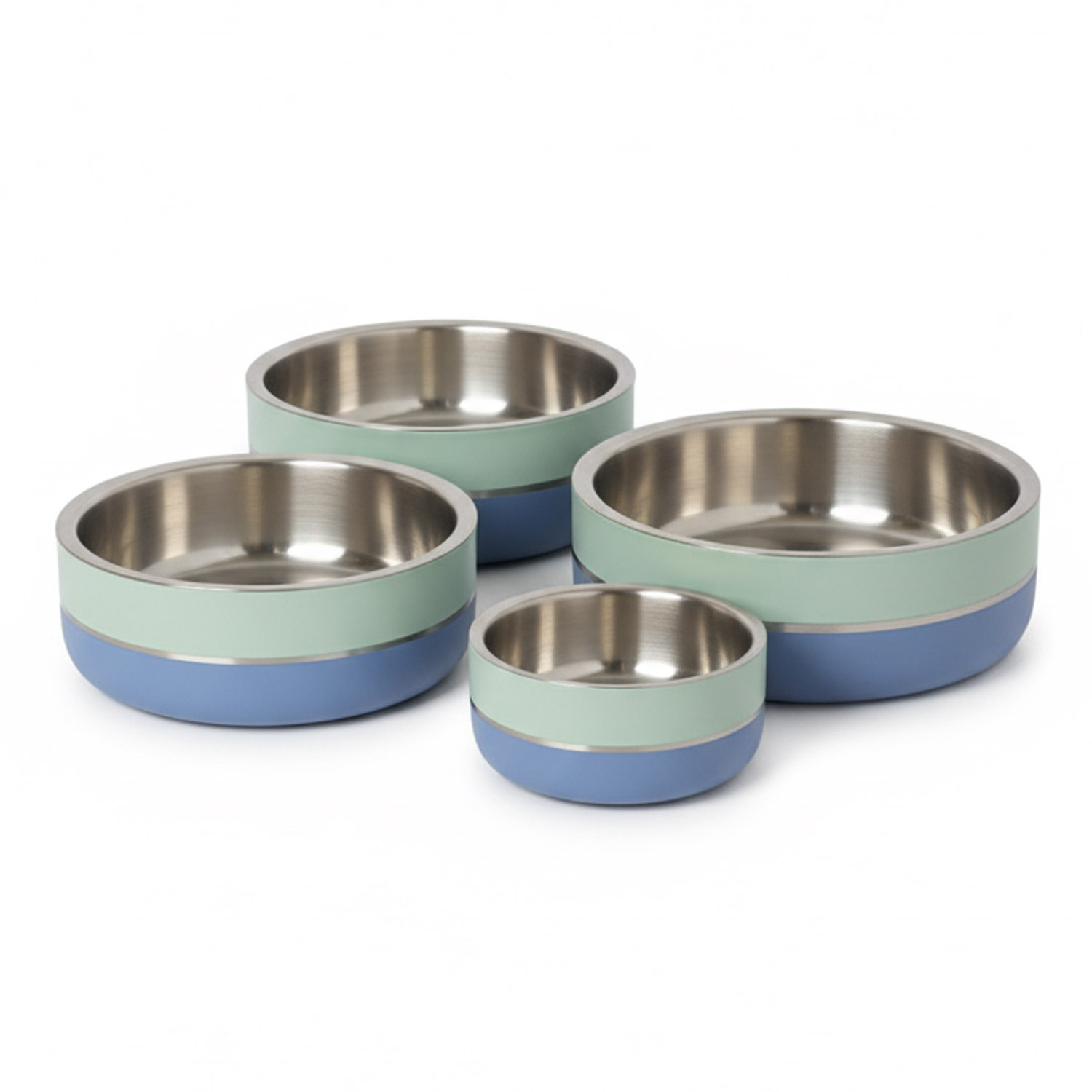 Saluki Stainless Steel Double Wall Dog Bowls – Two Tone