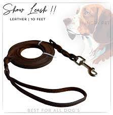 Dog Training Show Leash Pure Leather – 9 feet length
