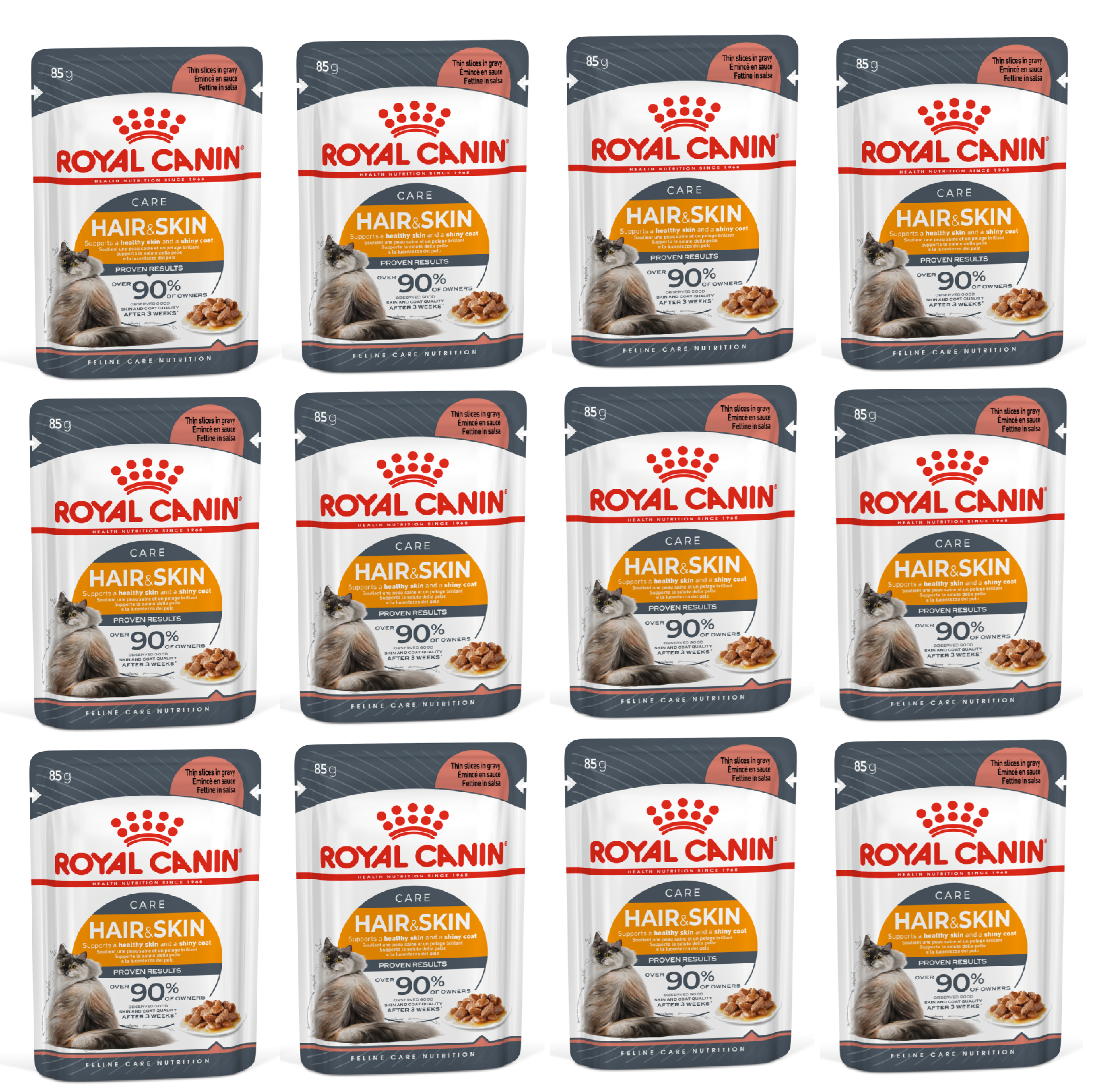 Feline Care Nutrition Hair & Skin Gravy (Wet Food - Pouches) 12 x 85 g - 1 Box