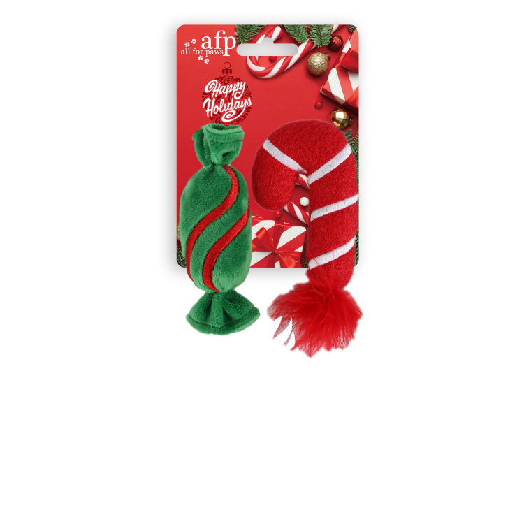All For Paws Happy Holiday Candy & Candy Cane 2/pk