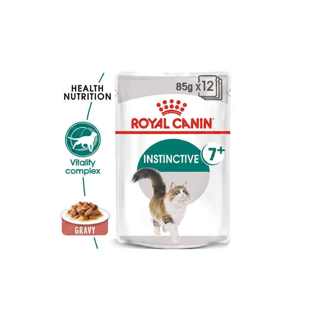 Royal Canin Feline Health Nutrition Instinctive 7+ Gravy (Wet Food - Pouches) 12 x 85 g