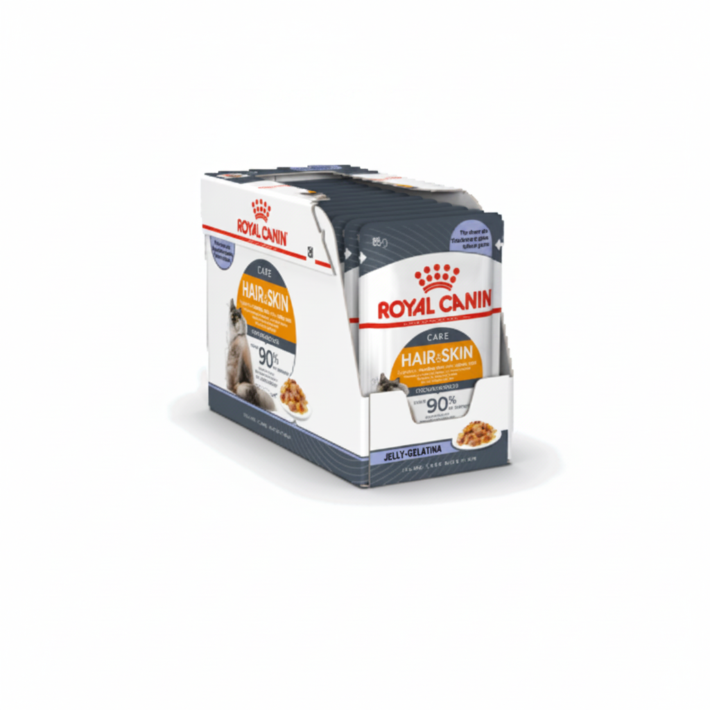 Royal Canin Feline Care Nutrition Hair & Skin Jelly (Wet Food - Pouches) 12 x 85 g