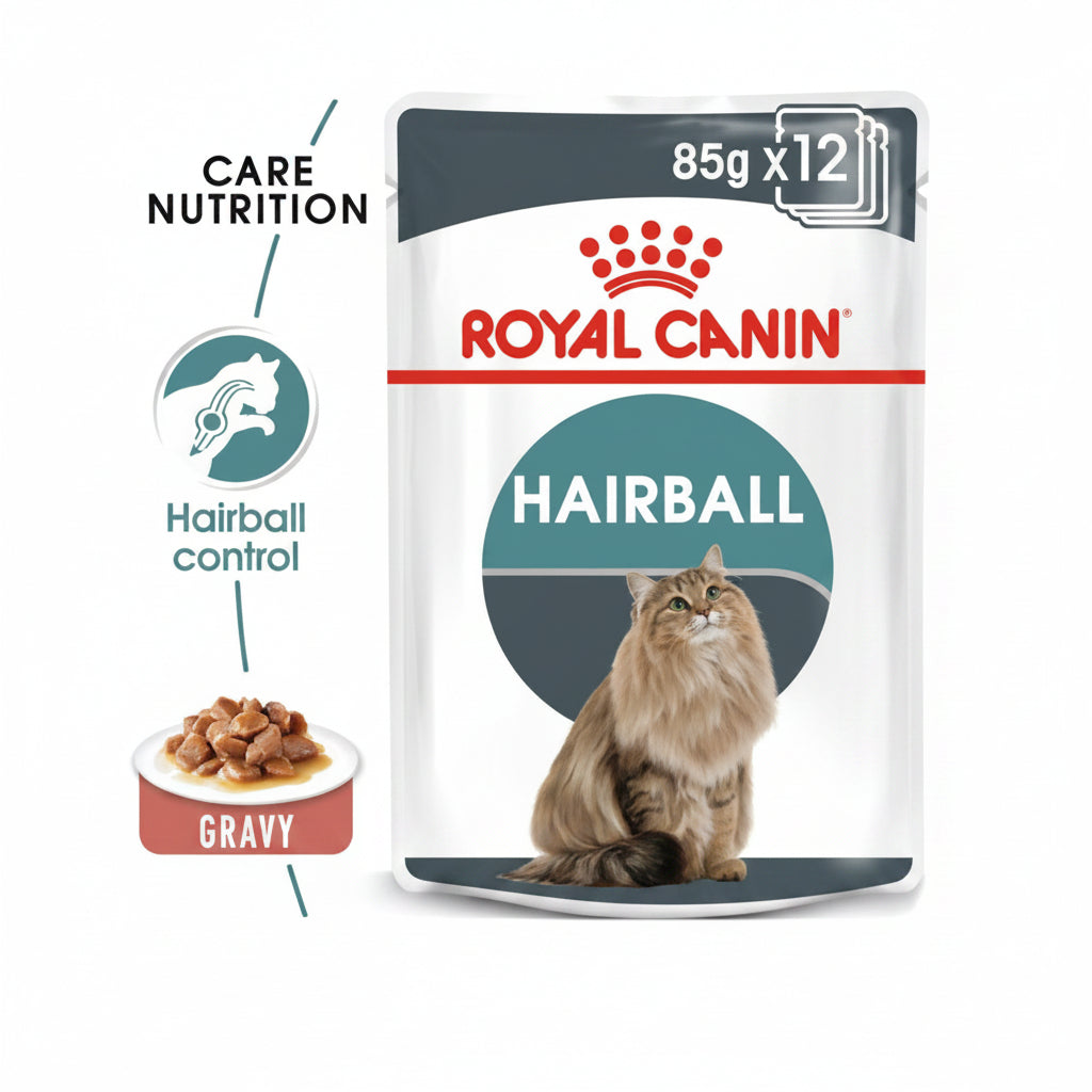 Royal Canin Feline Care Nutrition Hairball Care Gravy (Wet Food - Pouches) (1+ Years) 12 x 85 g