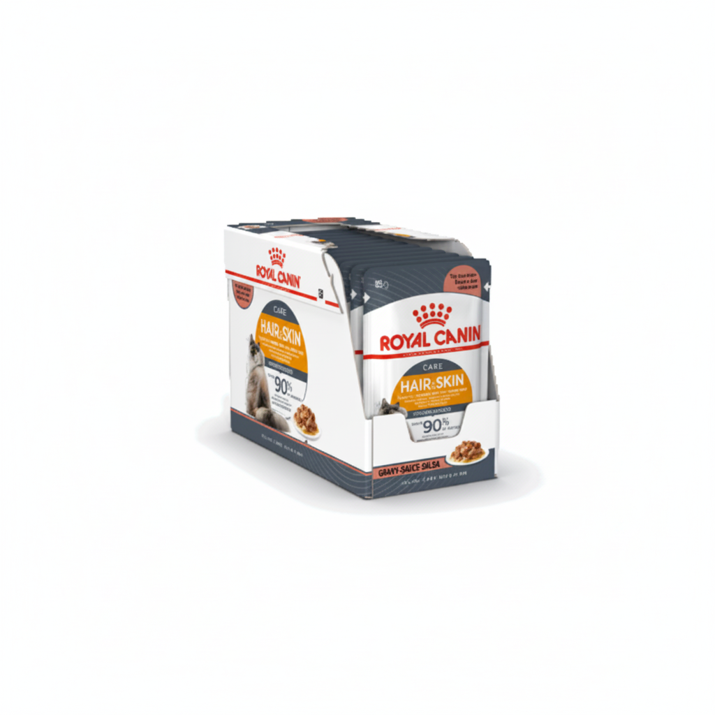 Royal Canin Feline Care Nutrition Hair & Skin Gravy (Wet Food - Pouches) 12 x 85 g