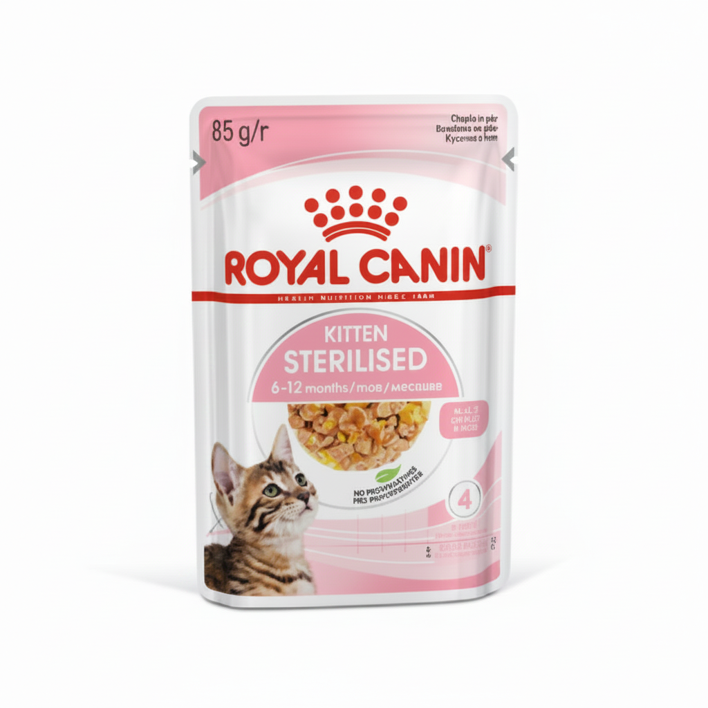 Royal Canin Feline Health Nutrition Kitten Sterilised Jelly (Wet Food - Pouches) 12 x 85 g