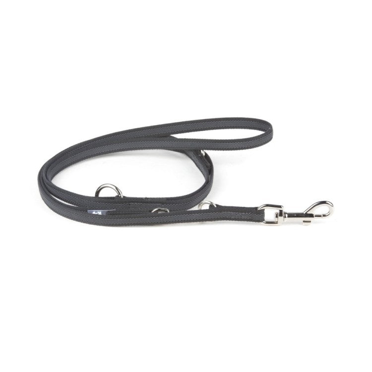 Color & Gray Adjustable Leash - Black-Gray Width 1.4 cm