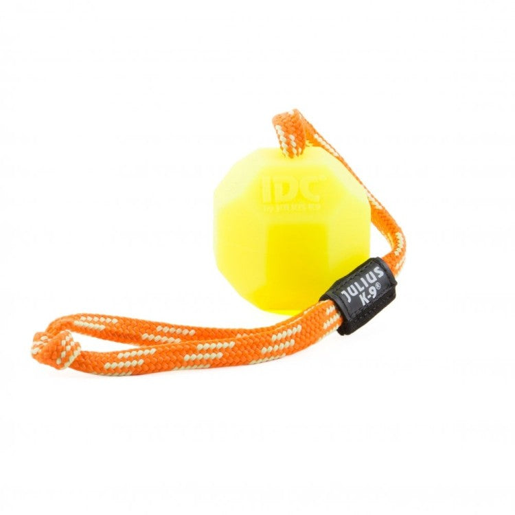 Fluorescent ball with string - Neon yellow diam.6 cm Hard silicon