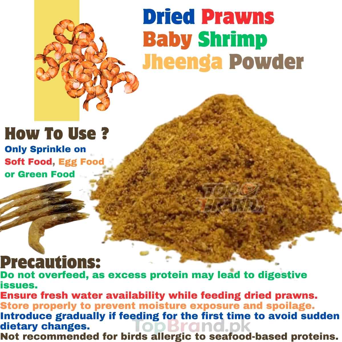 Premium Dried Prawns Powder | Baby Shrimps Powder | Jheenga Powder | For Birds