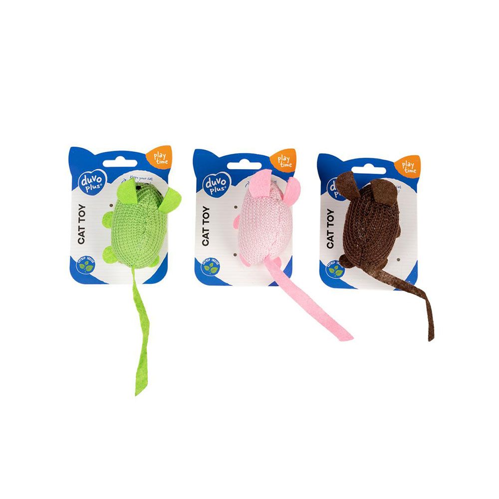Duvo+ Assortment of Mice Mixed Colors Cat Toy
