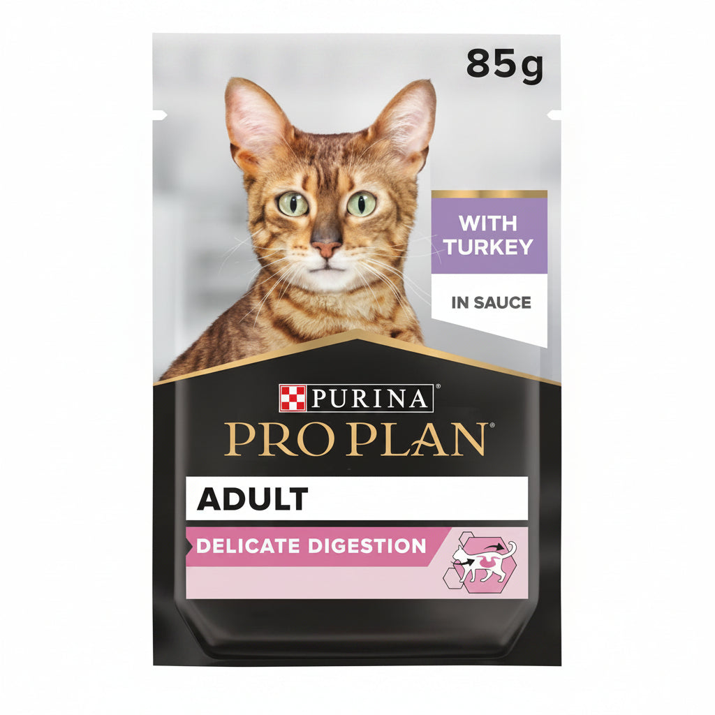 Purina Pro Plan Delicate Digestion Wet Cat Food, Turkey in Gravy, POUCH 85G