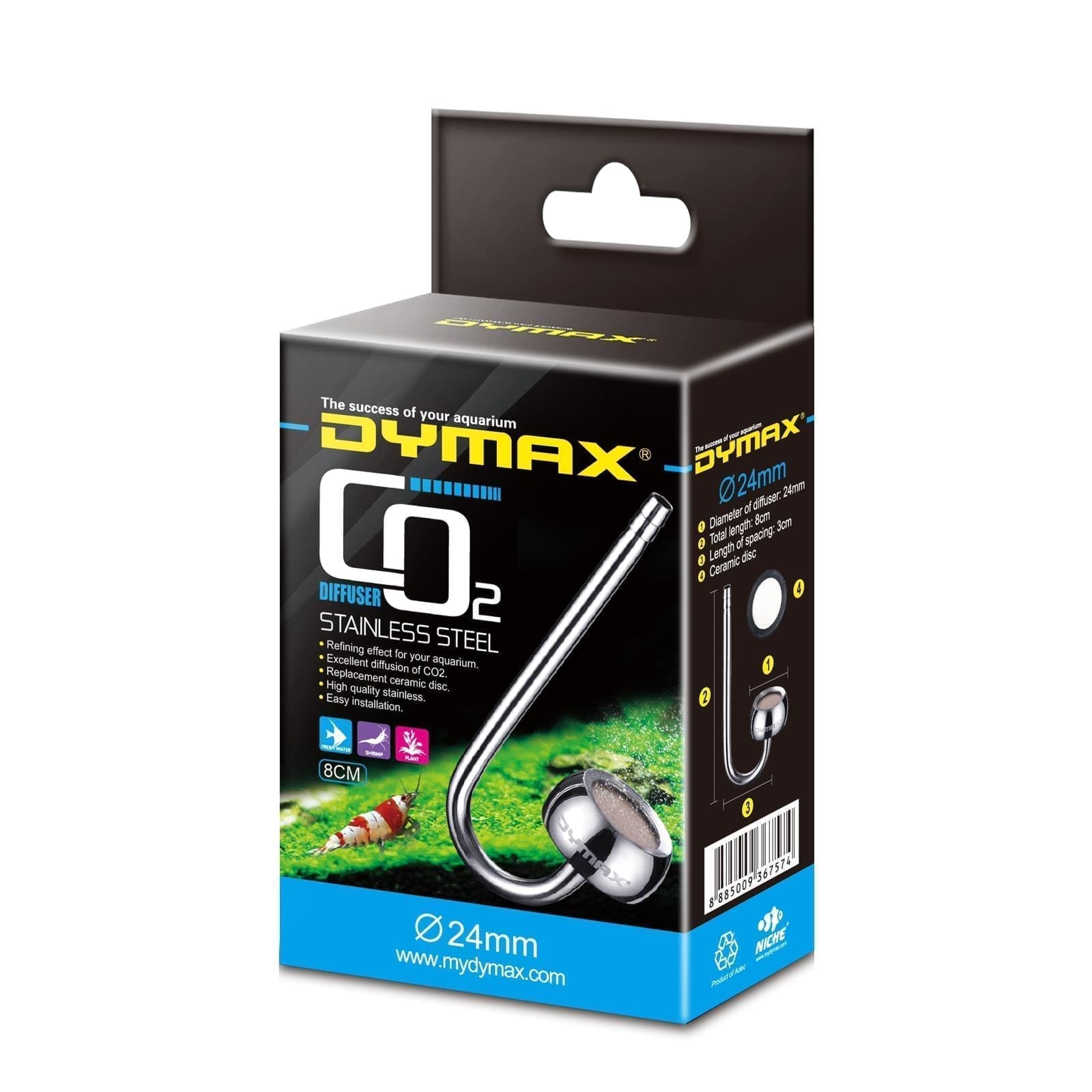 DYMAX STAINLESS STEEL CO2 DIFFUSER DIA.