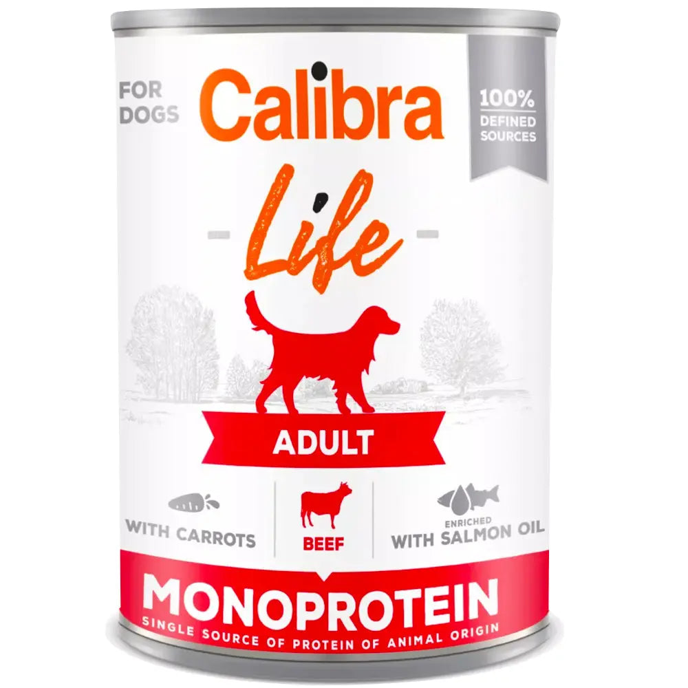 CALIBRA DOG LIFE CAN ADULT BEEF WITH CARROTS WET FOOD 400 GM