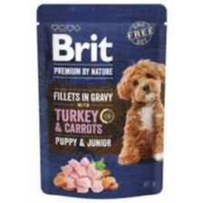 Brit Premium by Nature Dog, Puppy&Junior Fillets in Gravy with Turkey & Carrots 85 g