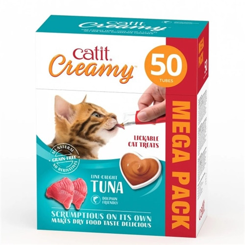 Catit Creamy Treats Mega Pack Tuna, 50 tubes/box