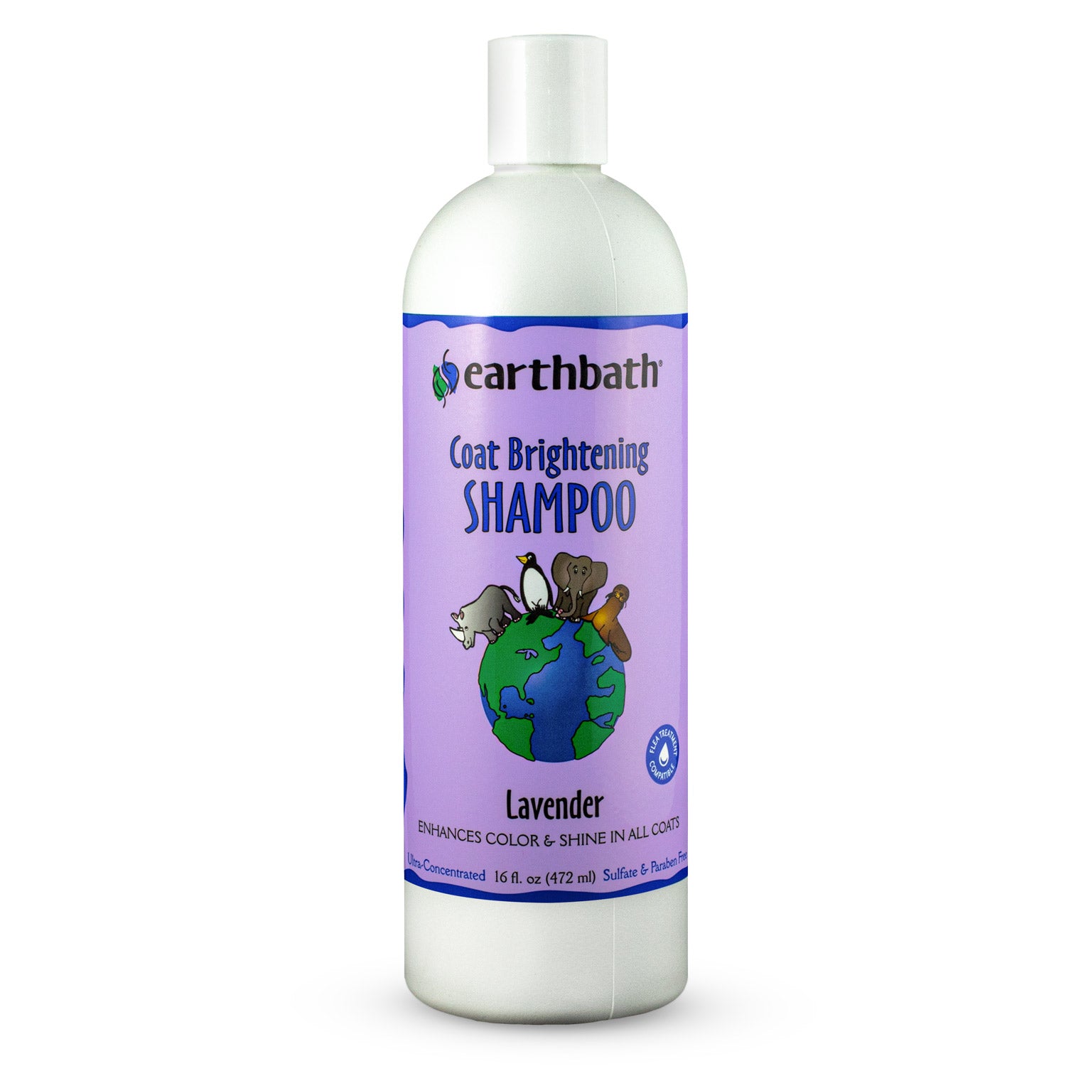 earthbath® Coat Brightening Shampoo, Lavender, Enhances Color &amp; Shine in All Coats, Made in USA, 16 oz