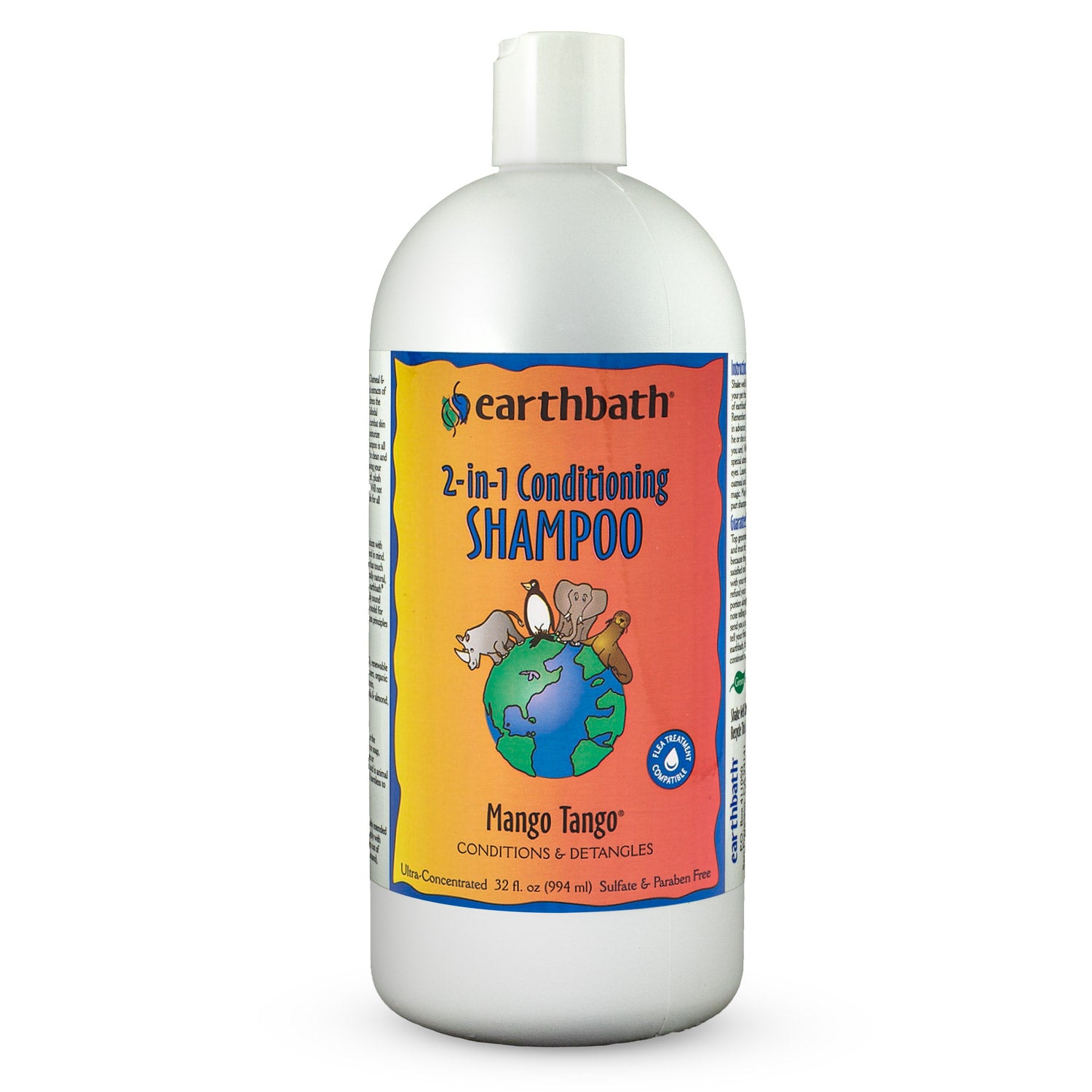 earthbath® 2-in-1 Conditioning Shampoo, Mango Tango®, Conditions &amp; Detangles, Made in USA, 32 oz