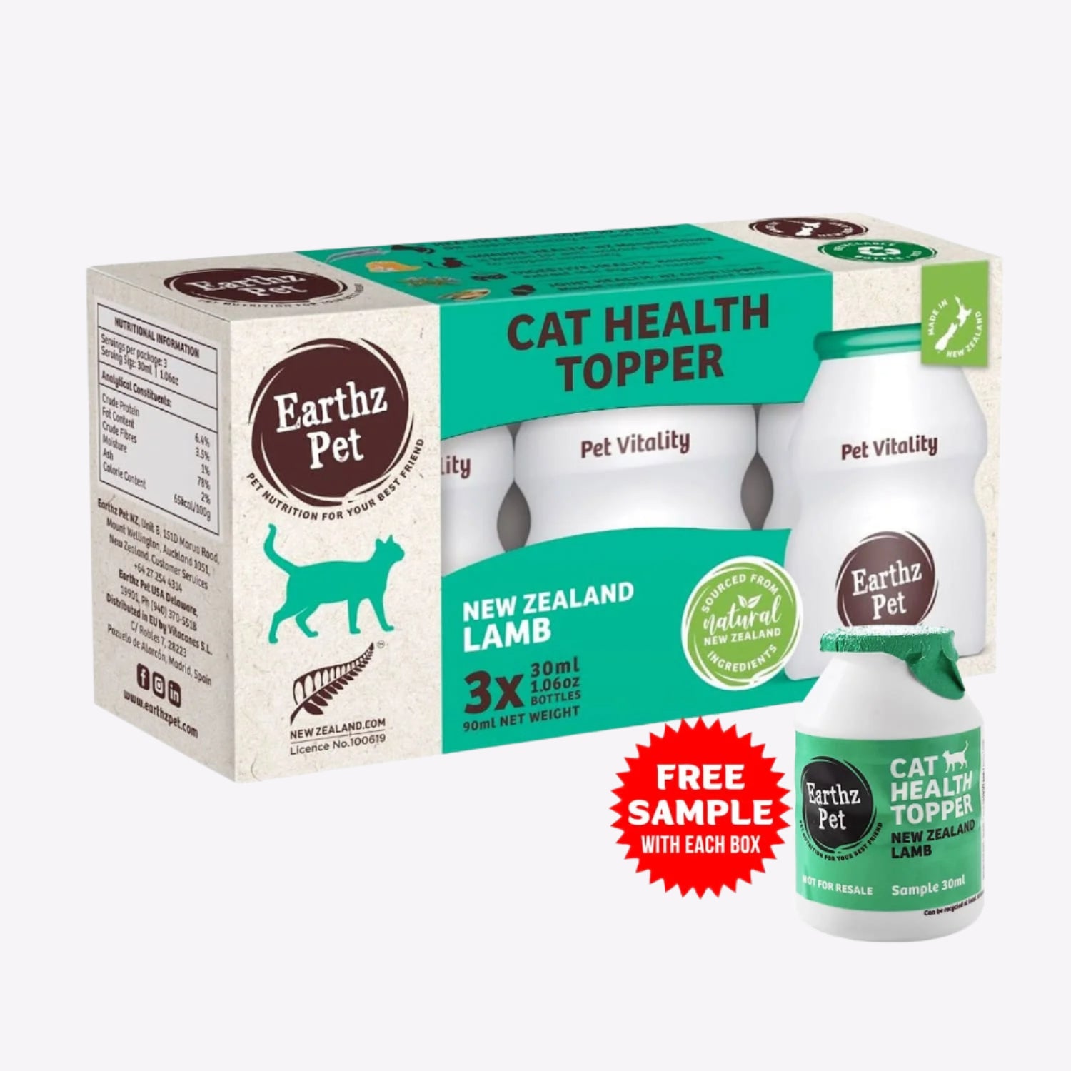 Earthz Pet New Zealand Lamb Health Topper for Cats