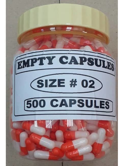 Empty Capsules size 2, 500 capsules