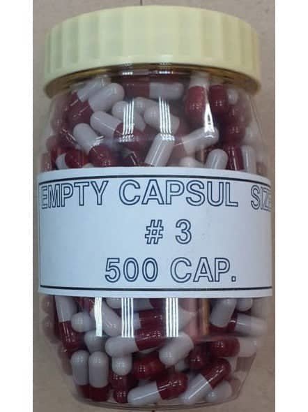 Empty Capsules size 3, 500 capsules