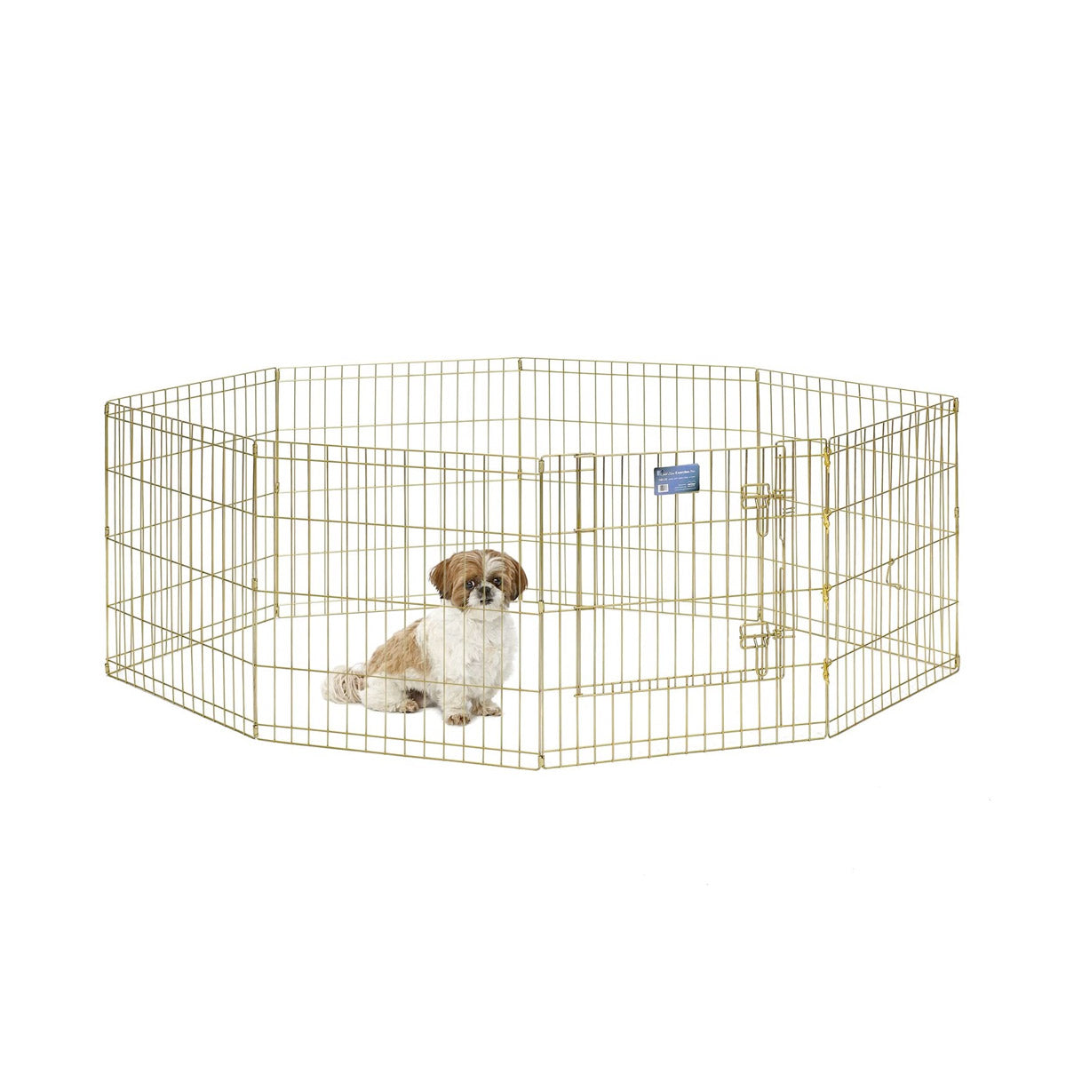 MidWest Foldable Exercise Pen With Door Gold Zinc