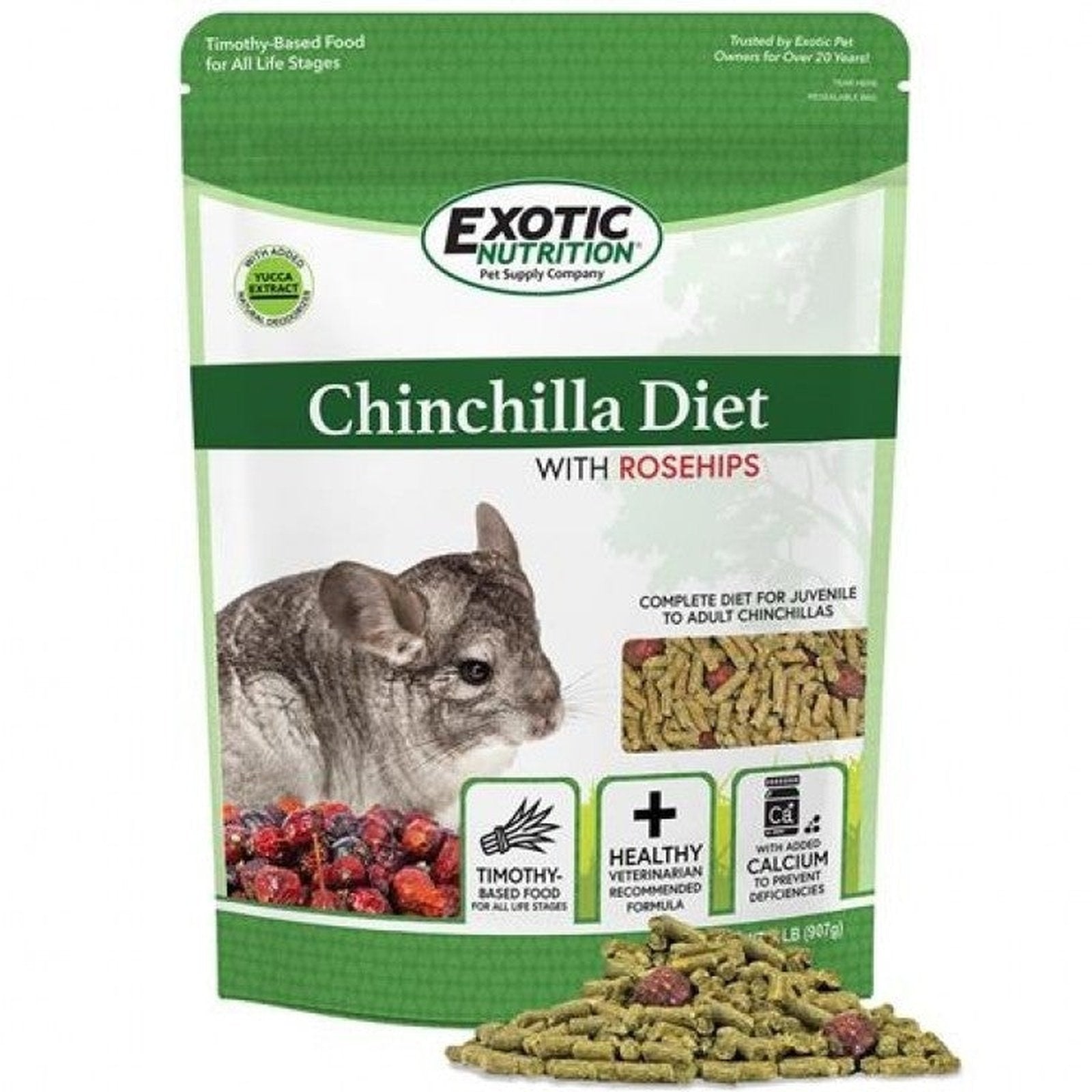 Exotic Nutrition Chinchilla Diet With Rose Hips - 2lb