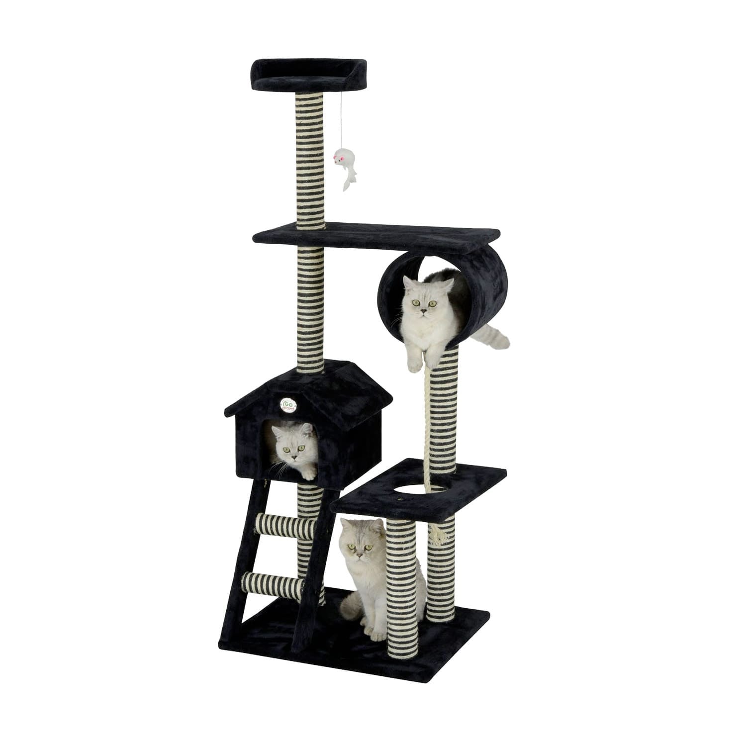 60″ Black Cat Tree Condo