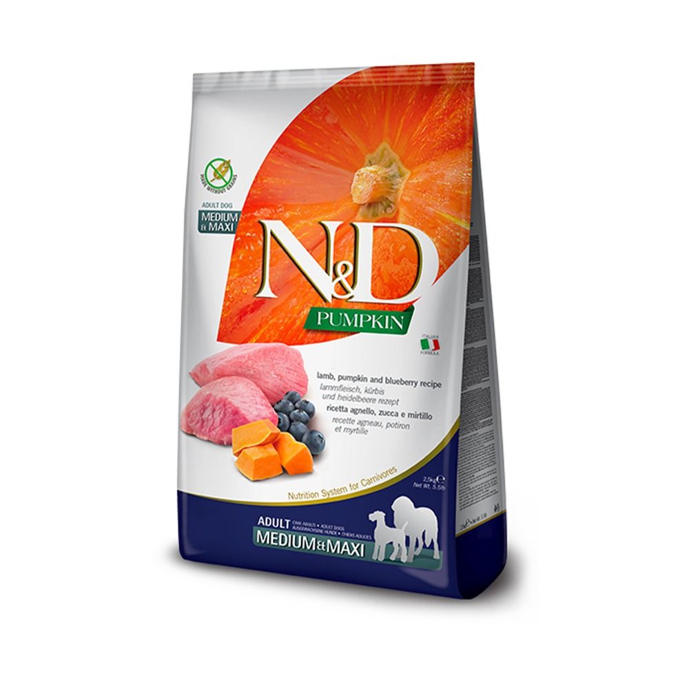 Farmina N&D Pumpkin, Lamb and Blueberry Medium and Maxi Dry Dog Food - 12 Kg