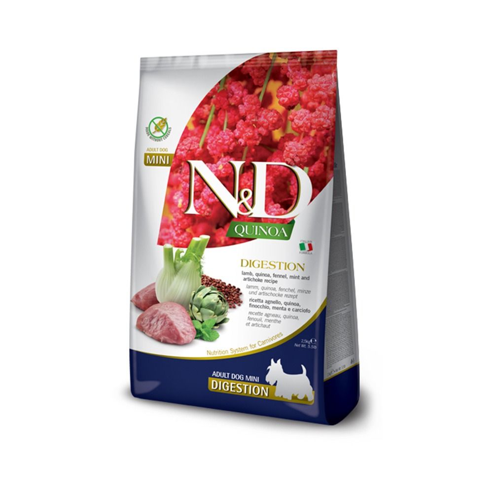 Farmina N&D Quinoa Digestion Lamb Adult Mini Dry Dog Food - 2.5 Kg