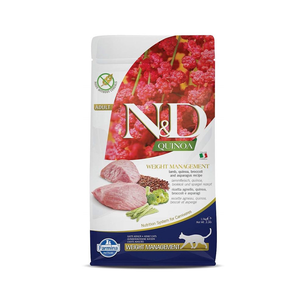 Farmina N&D Quinoa Weight Management Lamb Dry Cat Food - 1.5 Kg